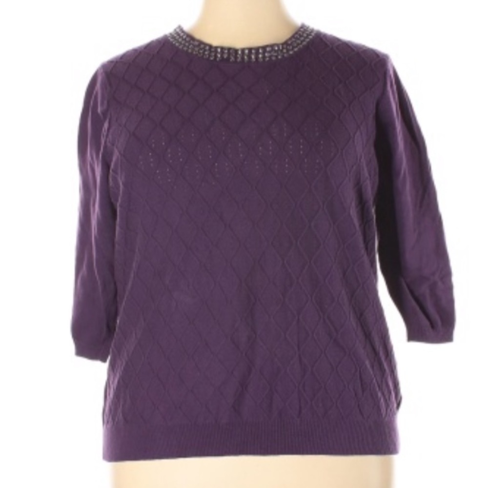 Cathy Daniels - Purple Sweater with Silver Detail